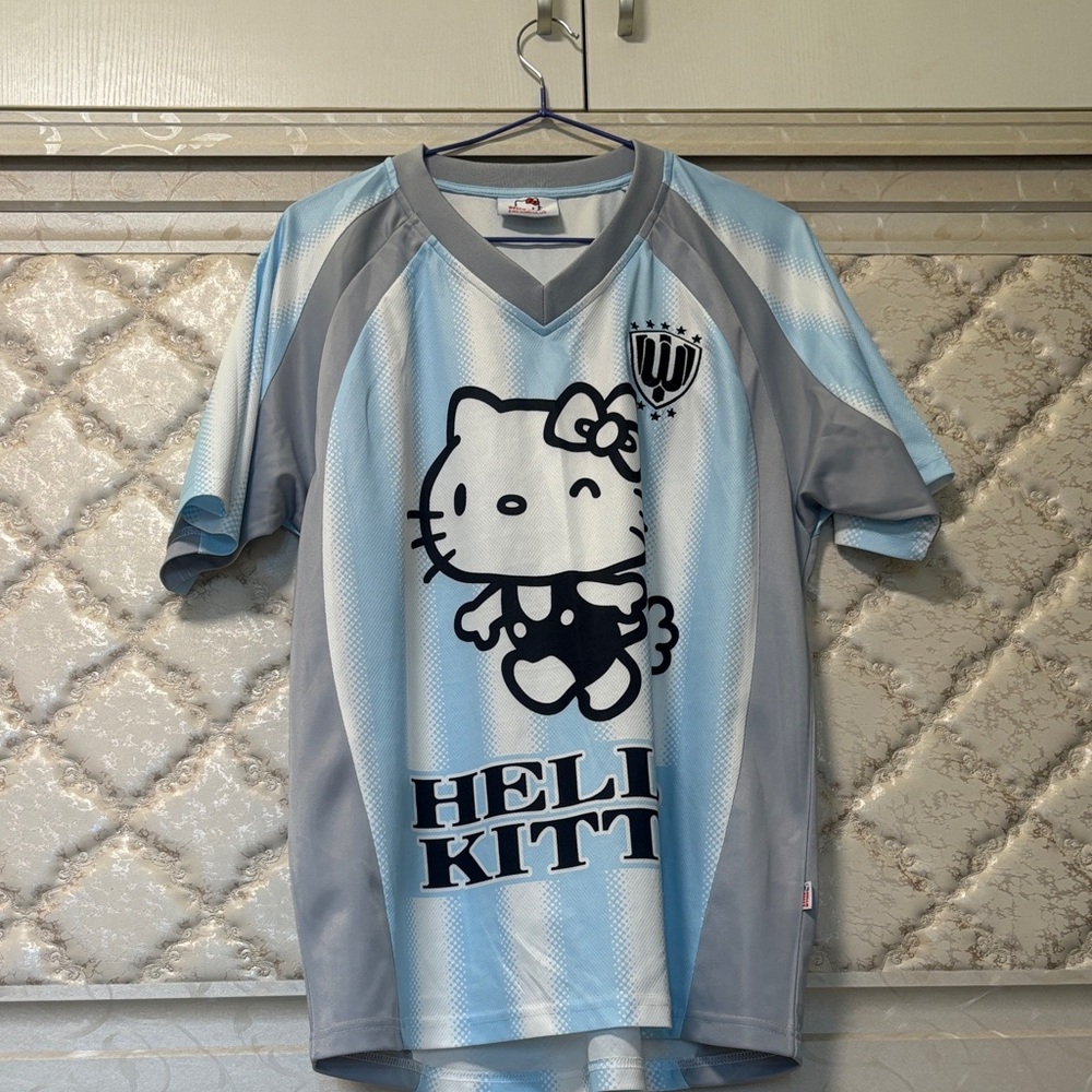 Hello Kitty Light Blue & Gray Kids Jersey Tee